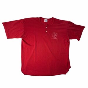 Vintage Men’s Red Henley Shirt Size XXL Eagle USA Staff T-Shirt